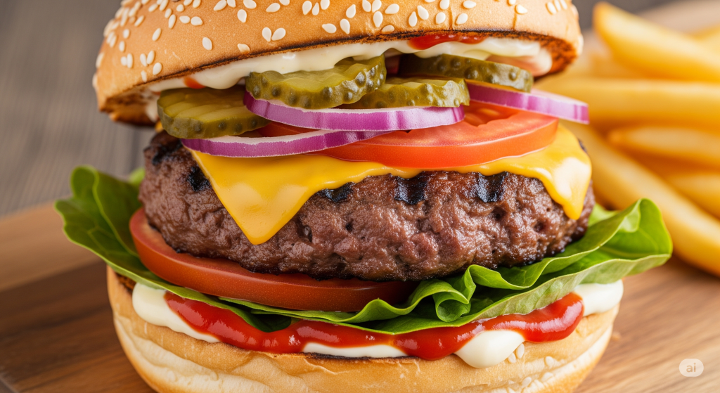 Grafika pokazująca hamburger